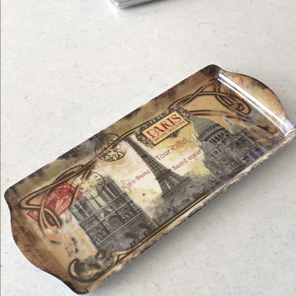 Paris Themed Brown Tray